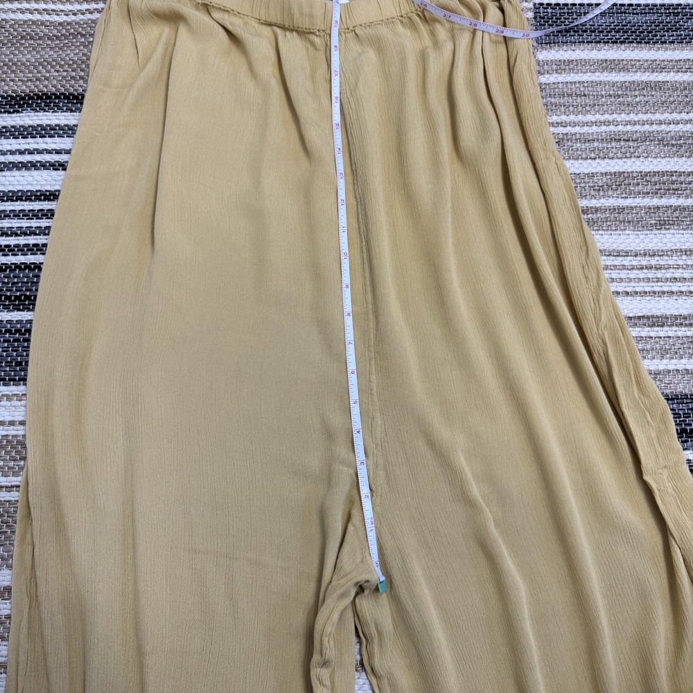 WeWoreWhat Jumpsuit Women's Medium Yellow Bohemian Wide Leg Adjustable Straps - Picture 10 of 15